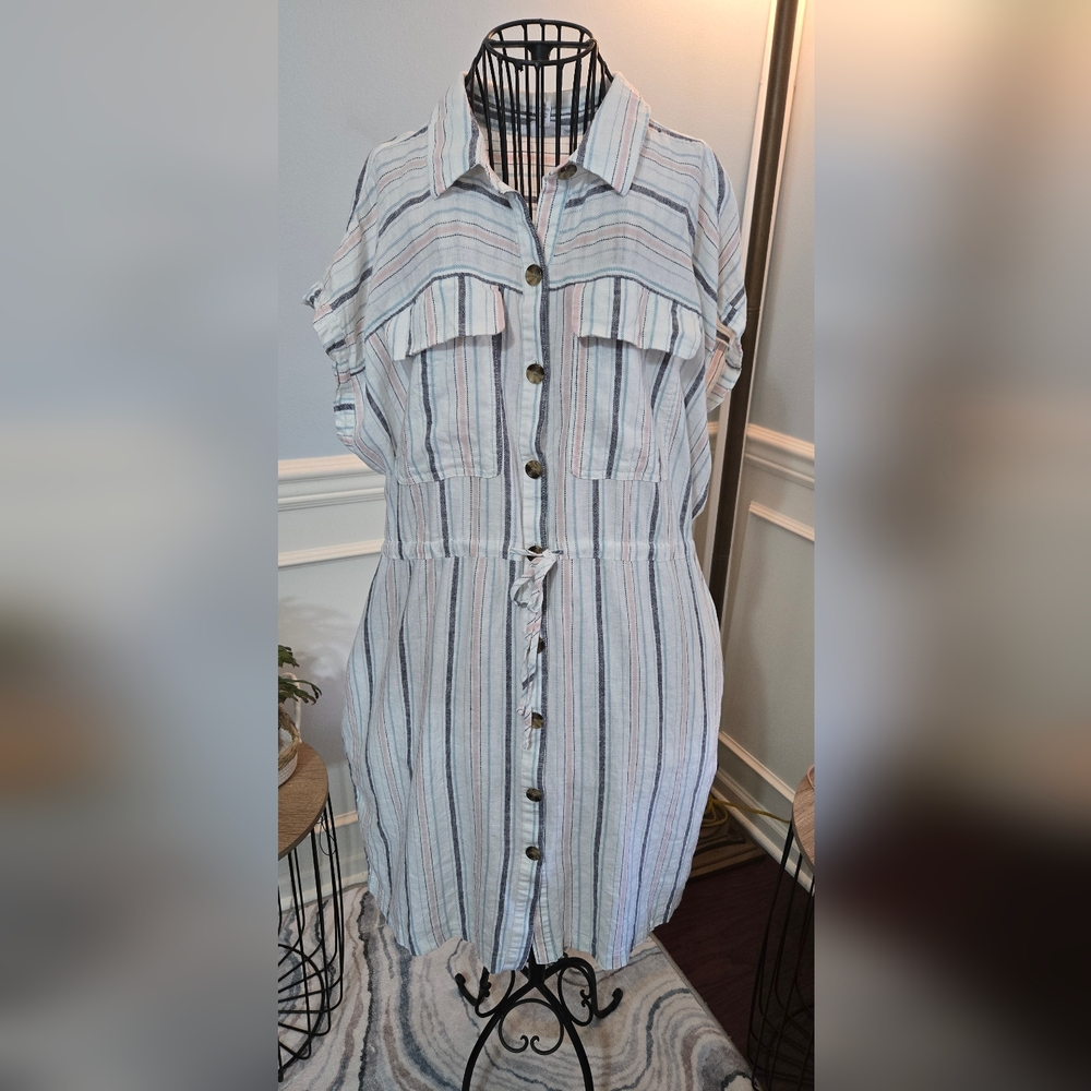 Time and Tru Multicolor Striped Top